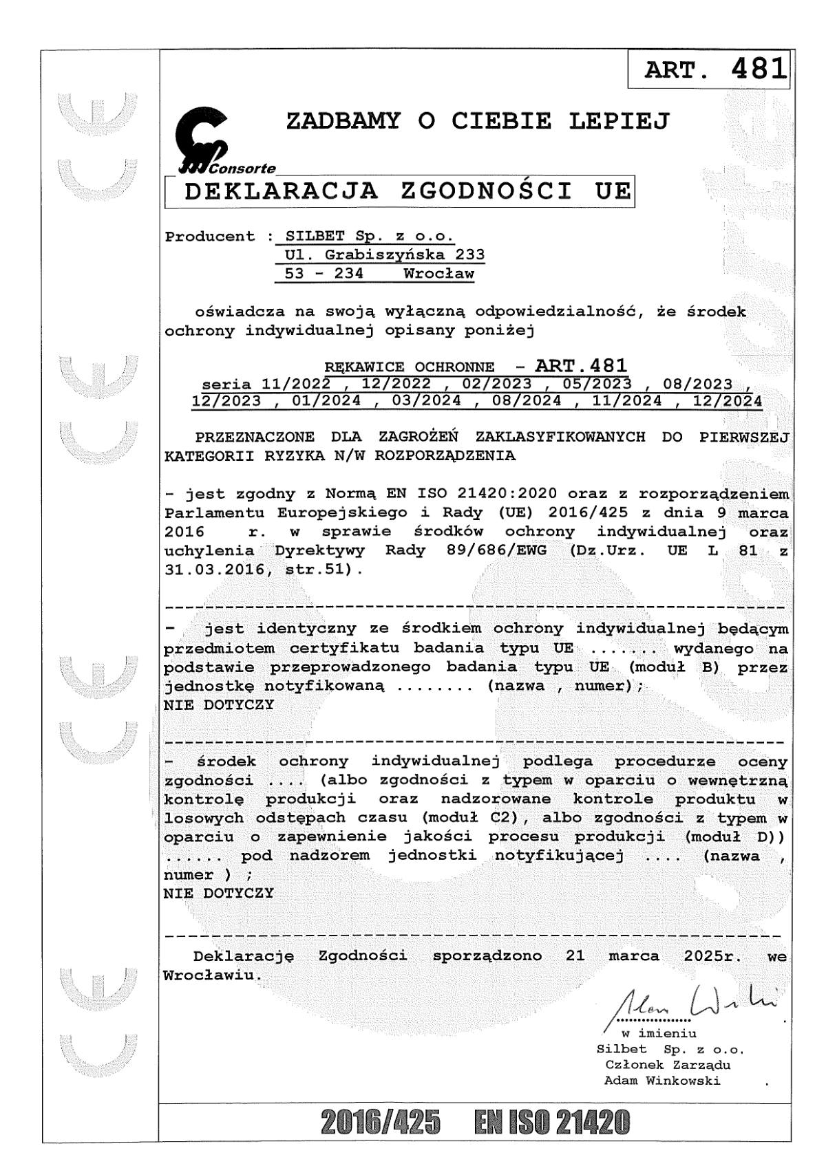 EU declaration of conformity — page 1 of 1